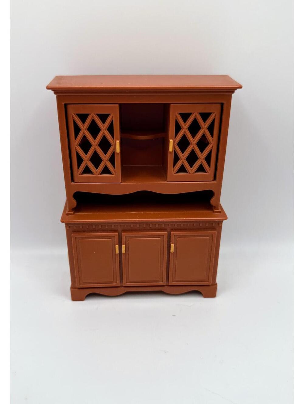 1:16 Scale Miniature Fisher Price Dollhouse Dining Cabinet, Wired, Untested 1980
